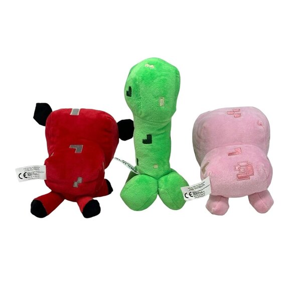 MOJANG Minecraft Lot 6 Creeper Red Bull Pink Pig Bat Spider Ocelot Plush Small - Picture 4 of 11